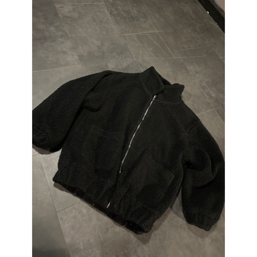 Zara Black Teddy Fleece Jacket Cozy Zip-Up Outerwear Winter Warmth S D-17